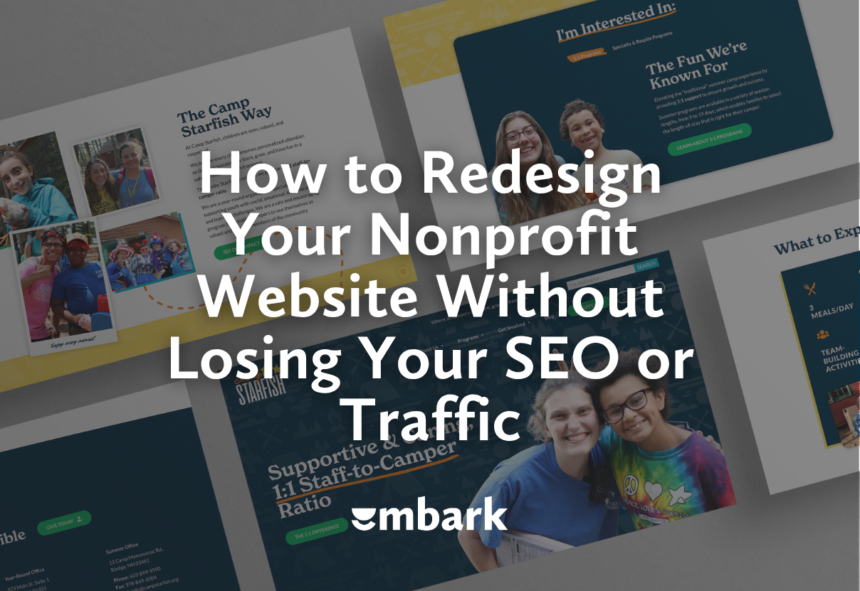 Nonprofit website redesign by Embark showing clean modern layout and updated navigation